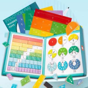 Magnetic Fraction Demonstration Book. 1 Set Math Teaching Aid. Learning Toy for Gift. Mathematical Knowledge Training Toys. Interactive Game Props. Educational Material